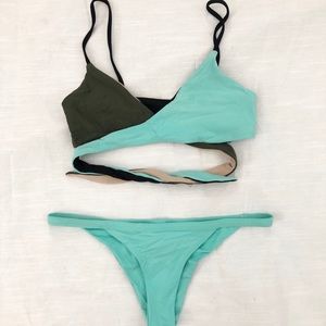 L*Space Chloe reversible wrap top & bitsy bottoms